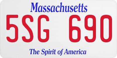 MA license plate 5SG690