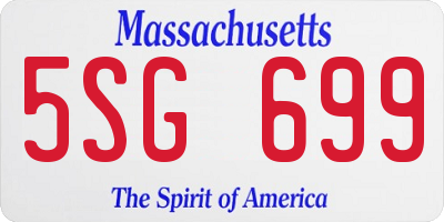 MA license plate 5SG699