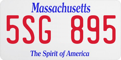 MA license plate 5SG895