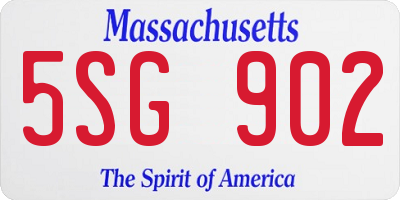 MA license plate 5SG902