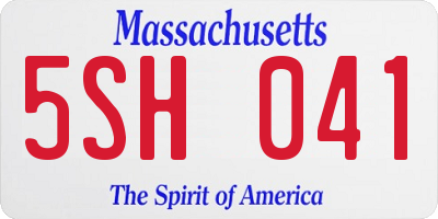 MA license plate 5SH041