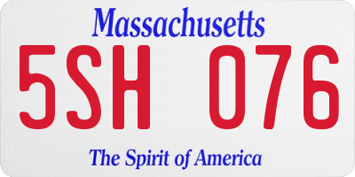 MA license plate 5SH076