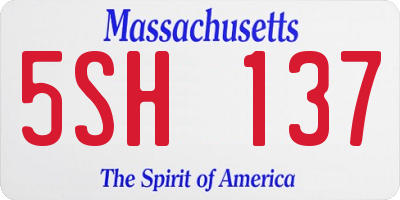 MA license plate 5SH137