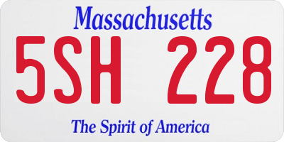MA license plate 5SH228