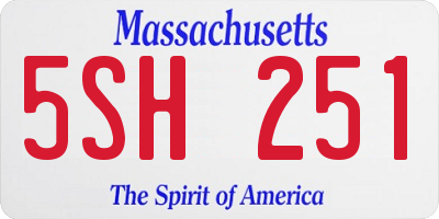 MA license plate 5SH251