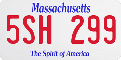MA license plate 5SH299