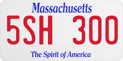 MA license plate 5SH300