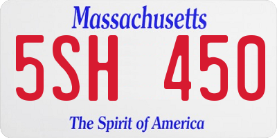 MA license plate 5SH450