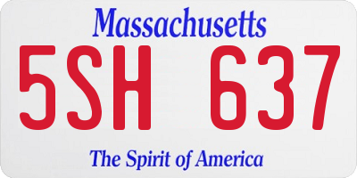MA license plate 5SH637
