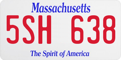 MA license plate 5SH638