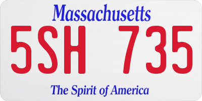 MA license plate 5SH735