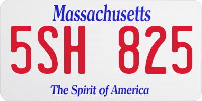MA license plate 5SH825