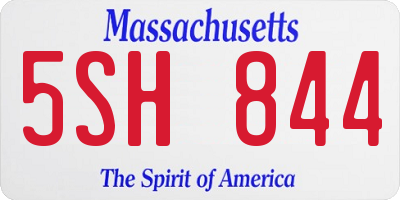 MA license plate 5SH844