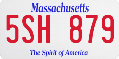 MA license plate 5SH879