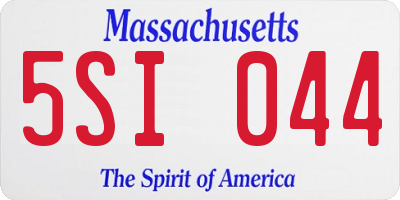 MA license plate 5SI044