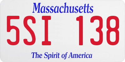 MA license plate 5SI138