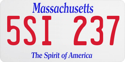 MA license plate 5SI237