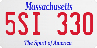 MA license plate 5SI330