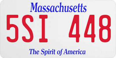 MA license plate 5SI448