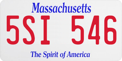 MA license plate 5SI546