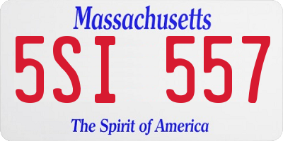 MA license plate 5SI557