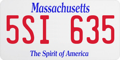 MA license plate 5SI635