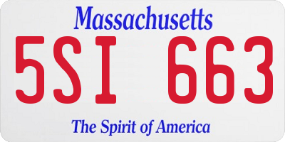 MA license plate 5SI663