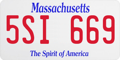 MA license plate 5SI669
