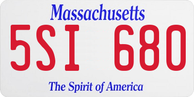 MA license plate 5SI680