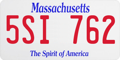 MA license plate 5SI762