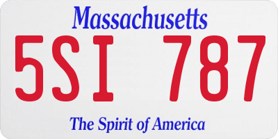 MA license plate 5SI787