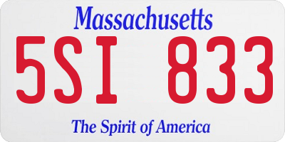 MA license plate 5SI833