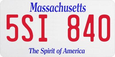 MA license plate 5SI840