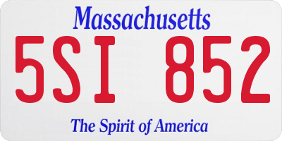 MA license plate 5SI852