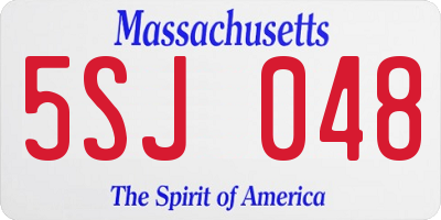 MA license plate 5SJ048