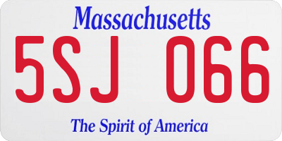 MA license plate 5SJ066