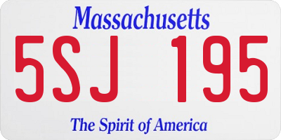 MA license plate 5SJ195