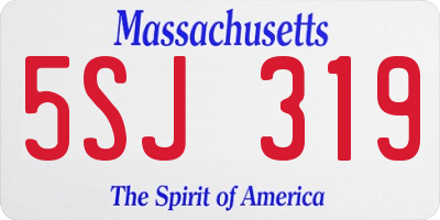 MA license plate 5SJ319
