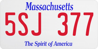 MA license plate 5SJ377
