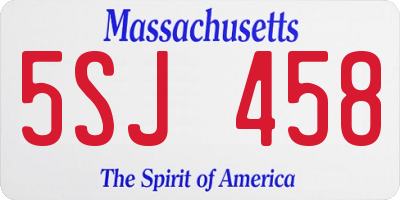 MA license plate 5SJ458