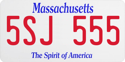 MA license plate 5SJ555