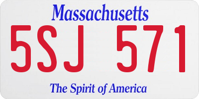 MA license plate 5SJ571