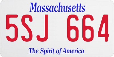 MA license plate 5SJ664
