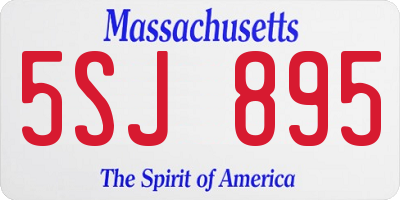 MA license plate 5SJ895