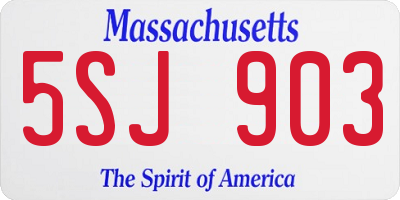 MA license plate 5SJ903