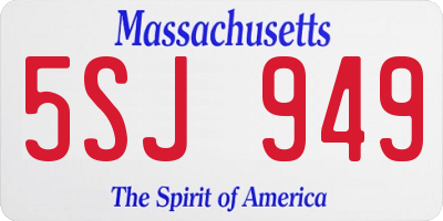 MA license plate 5SJ949