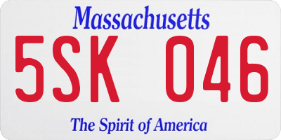 MA license plate 5SK046