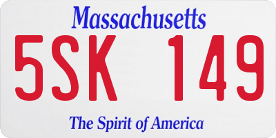 MA license plate 5SK149