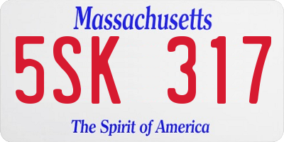 MA license plate 5SK317