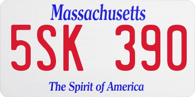 MA license plate 5SK390